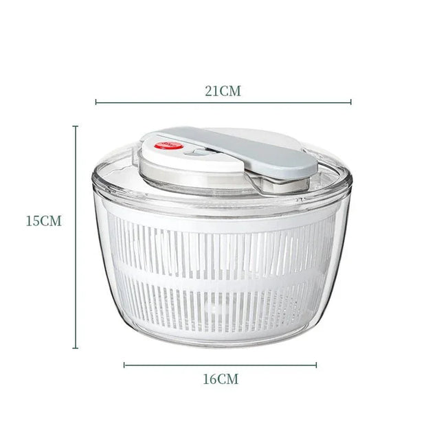 LMETJMA 3L Large Salad Spinner Eco - Friendly Plastic One - Handed Press Kitchen Tool for Salad Washer Dryer Drainer Mixer JT249 - Tropical Treasures LTD