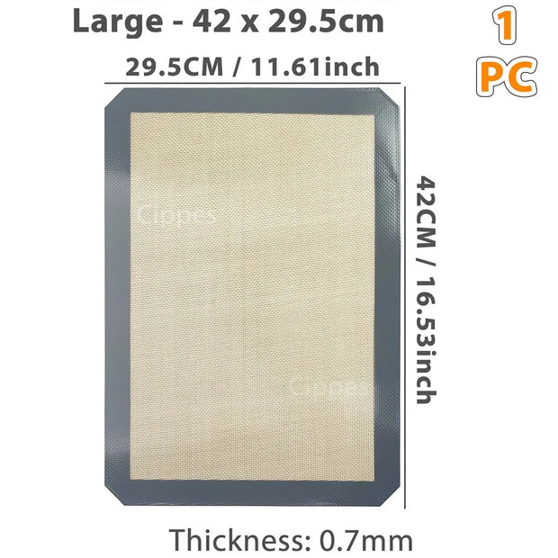 Silicone Baking Mat for Oven Eco - Friendly Non - Stick Heat Resistant Sheets 30/42cm Sizes for Cookies Macarons Bread Baking Tools - Tropical Treasures LTD