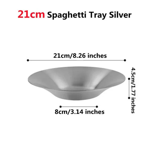 Stainless Steel Circular Salad Bowl Korean Tableware Golden Soup Fruits Noodle Ramen Bowls Food Container Utensils for Kitchen - Tropical Treasures LTD