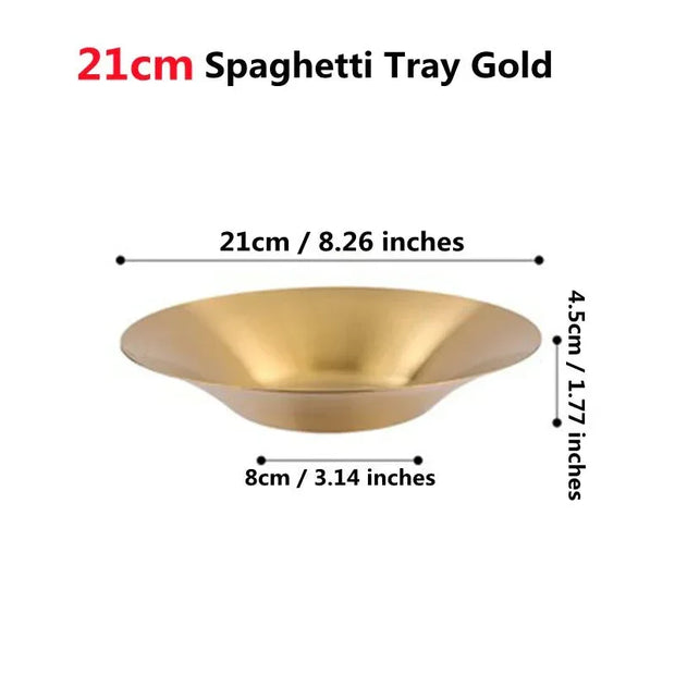 Stainless Steel Circular Salad Bowl Korean Tableware Golden Soup Fruits Noodle Ramen Bowls Food Container Utensils for Kitchen - Tropical Treasures LTD
