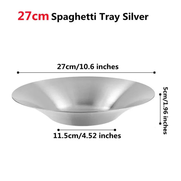Stainless Steel Circular Salad Bowl Korean Tableware Golden Soup Fruits Noodle Ramen Bowls Food Container Utensils for Kitchen - Tropical Treasures LTD