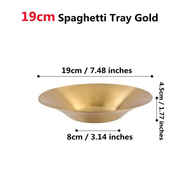 Stainless Steel Circular Salad Bowl Korean Tableware Golden Soup Fruits Noodle Ramen Bowls Food Container Utensils for Kitchen - Tropical Treasures LTD