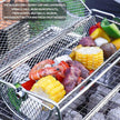 Stainless Steel Rolling BBQ Grill Mesh Basket Grill Rotisserie Basket roll Barbecue cage Roaster - Tropical Treasures LTD