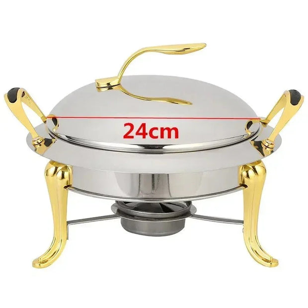 Thickened stainless steel alcohol dry gold small hotpot restaurant Pot hotel commercial household shabu fry pot hot pot - Tropical Treasures LTD