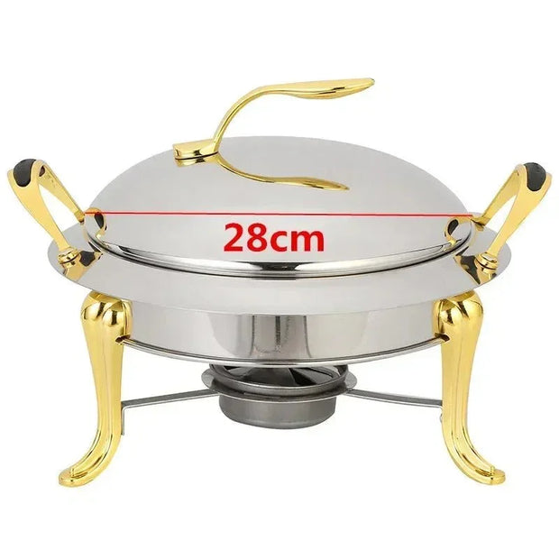 Thickened stainless steel alcohol dry gold small hotpot restaurant Pot hotel commercial household shabu fry pot hot pot - Tropical Treasures LTD