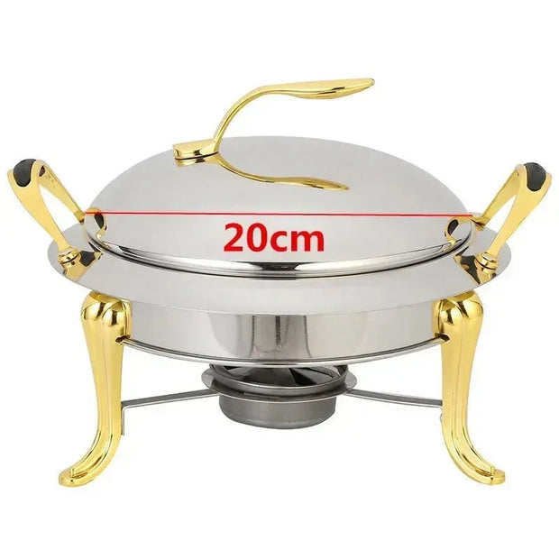 Thickened stainless steel alcohol dry gold small hotpot restaurant Pot hotel commercial household shabu fry pot hot pot - Tropical Treasures LTD