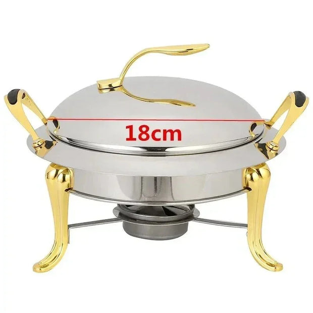 Thickened stainless steel alcohol dry gold small hotpot restaurant Pot hotel commercial household shabu fry pot hot pot - Tropical Treasures LTD